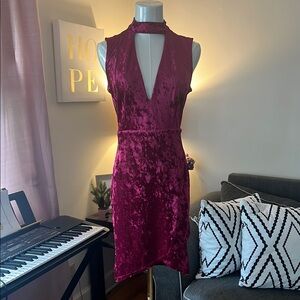 Charlotte Russe Red Sleeveless Halter Sheath Dress